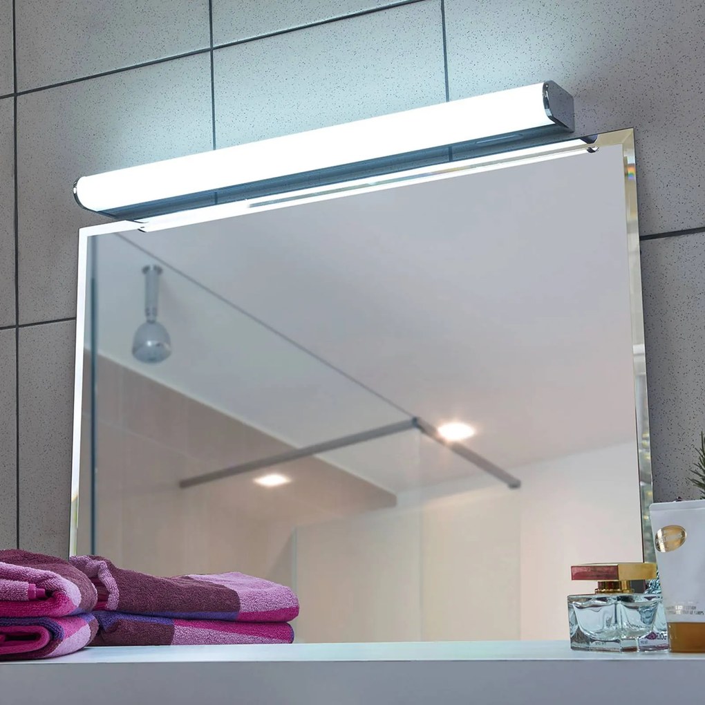 Applique da parete Jesko Lindby, dimmerabile, Cromo / Argento, Bagno, Plastica, Moderno, Applique