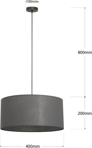 Lampadario a sospensione ALBA con cavo 1xE27/15W/230V Ø 40 cm grigio