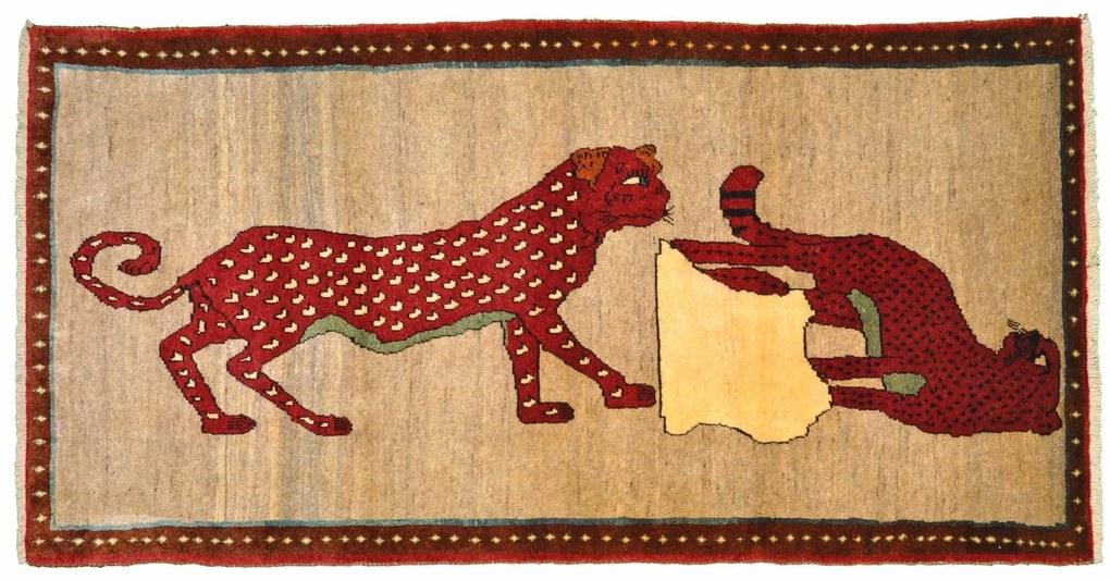 Gabbeh Tappeto 100 x 200 Nero (Iran) Annodato A Mano