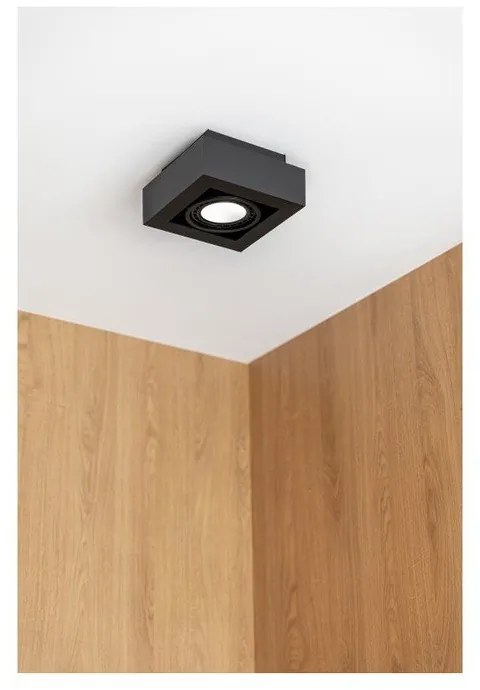 Lampada da soffitto nera con paralume in metallo 18,5x18,5 cm Loid - GTV