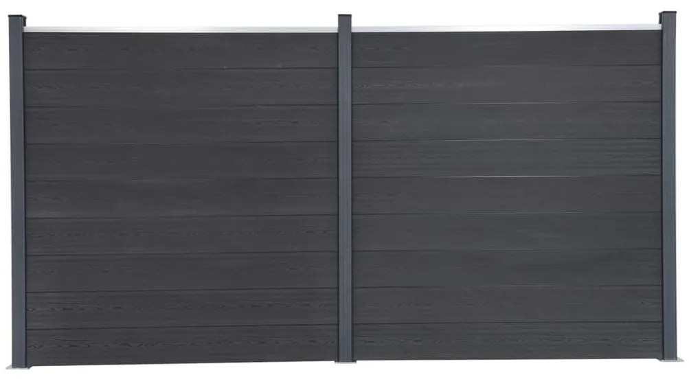 Set Pannello Di Recinzione Grigio 353x186 Cm İn Wpc /
