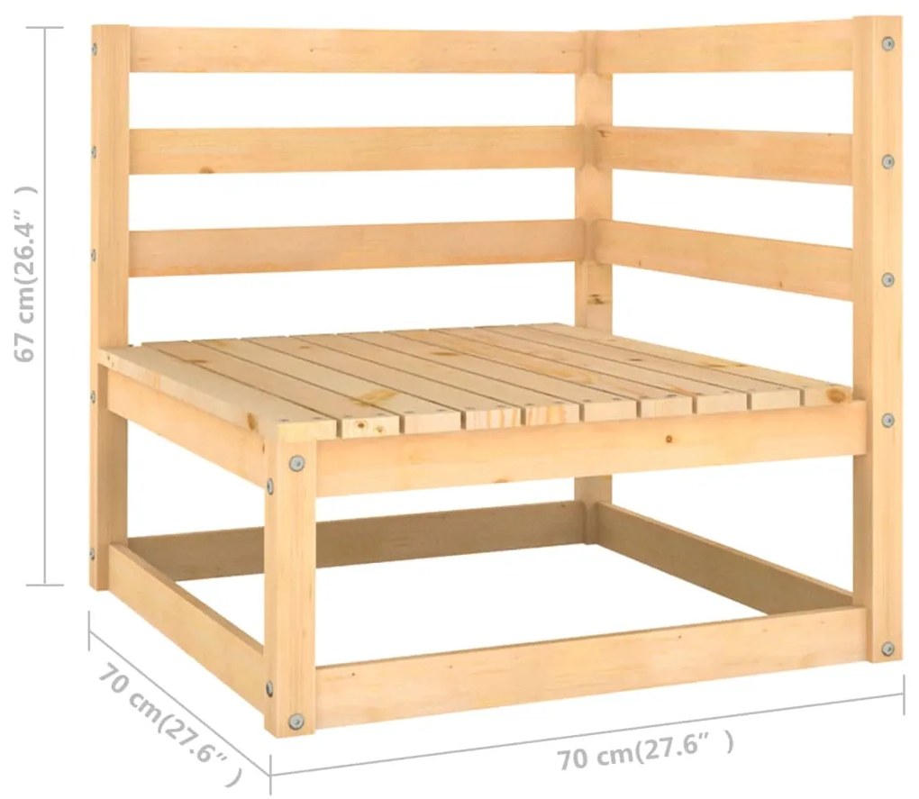 Set Divani Giardino 12 pz con Cuscini in Legno Massello di Pino