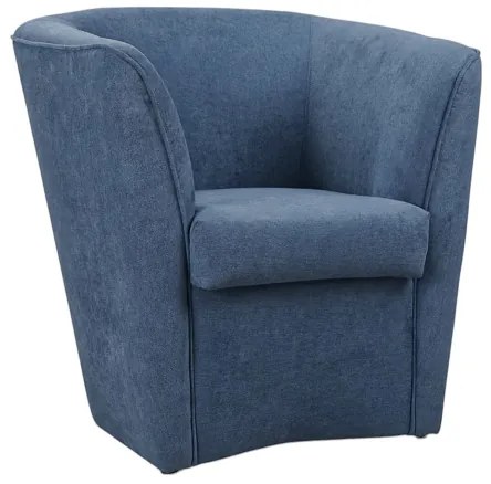 Poltrona blu jeans imbottita in tessuto antimacchia stile moderno