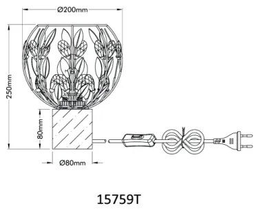 Globo 15759T - Lampada da tavolo MIKA 1xE27/40W/230V