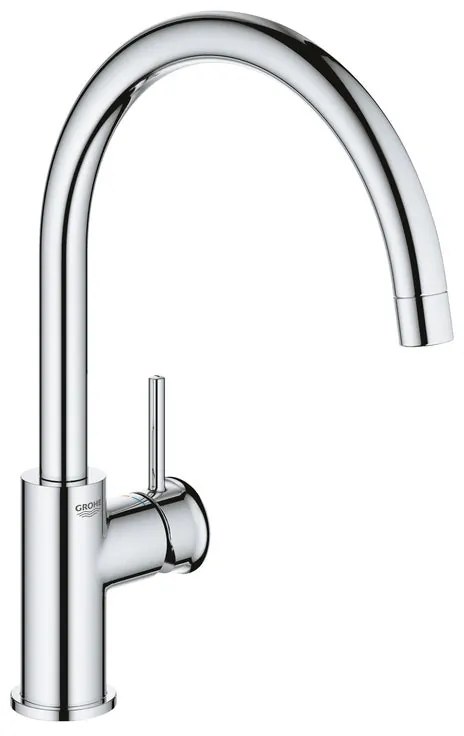 Rubinetto da cucina fisso a collo di cigno Start Classic argento cromato lucido GROHE