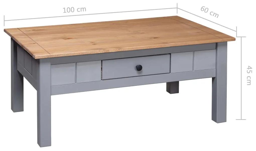 Tavolino da Caffè Grigio 100x60x45cm Pino Massello Panama Range