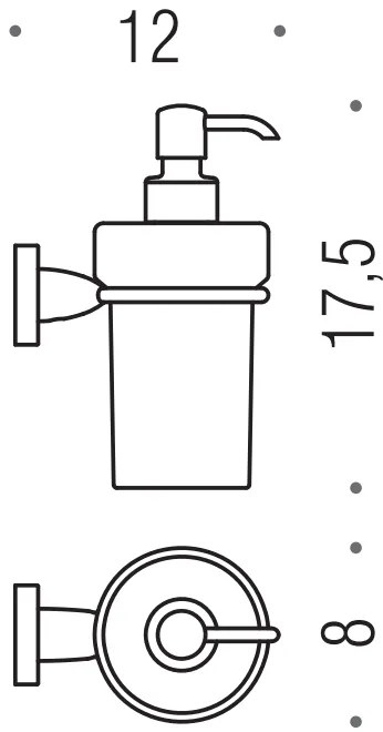 Colombo Basic B9332 dispenser sapone liquido a Muro in Vetro Acidato Naturale cromo