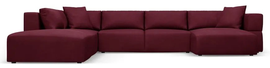 Divano a U angolare bordeaux, angolo sinistro Esther - Milo Casa