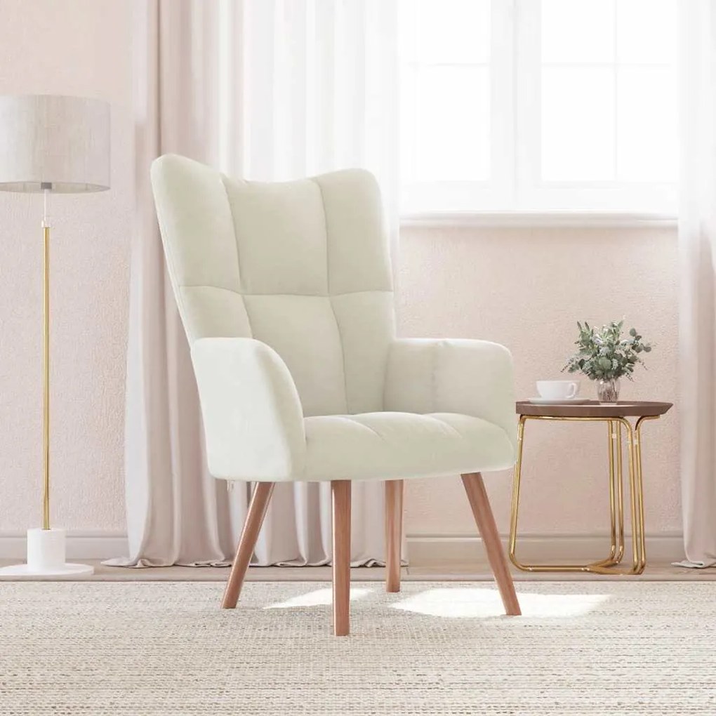 Sedia Relax Bianco Crema Velluto /