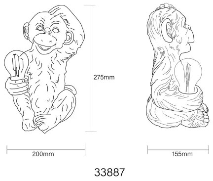 Globo 33887 - LED Solare decorazione LED/0,02W/3V IP44 scimmia