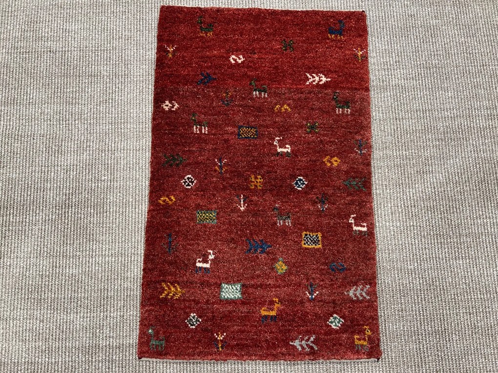 Gabbeh Tappeto persiano 80x50 Rosso (Iran) Annodato A Mano