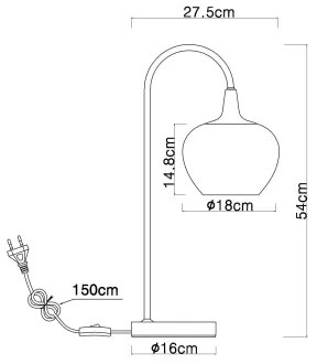 Globo 15548TW - Lampada da tavolo MAXY 1xE27/40W/230V bianco
