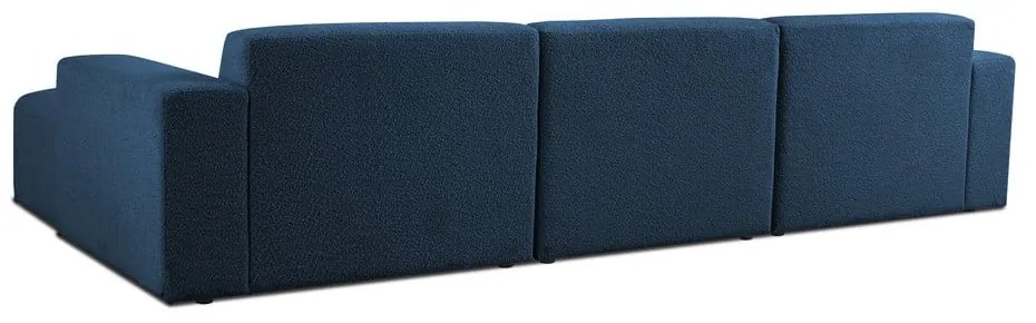 Divano angolare blu scuro in tessuto bouclé (angolo destro) Roxy - Scandic