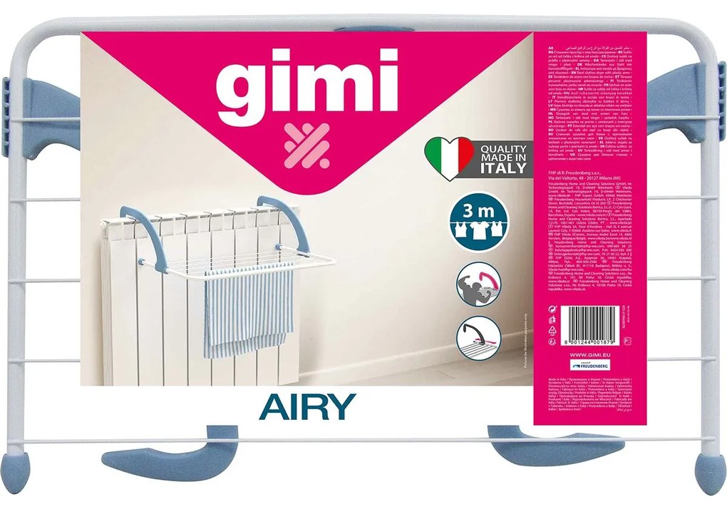 Stendibiancheria Gimi 153460 Airy Radiatore Argentato Acciaio inossidabile (52 x 35 x 18 cm) (3 m)