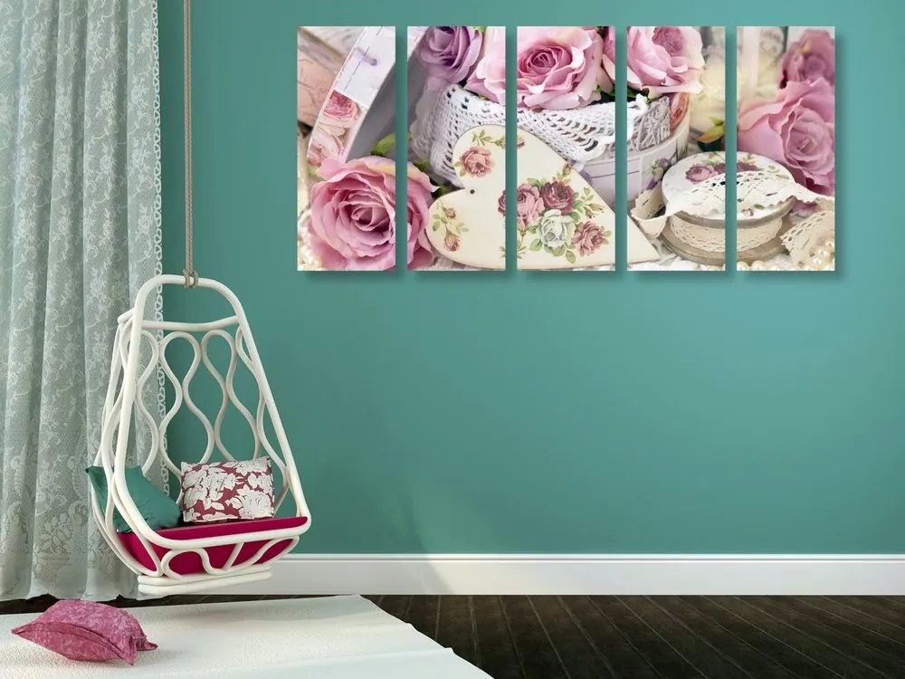 Quadri 5 pezzi – Stile vintage romantico