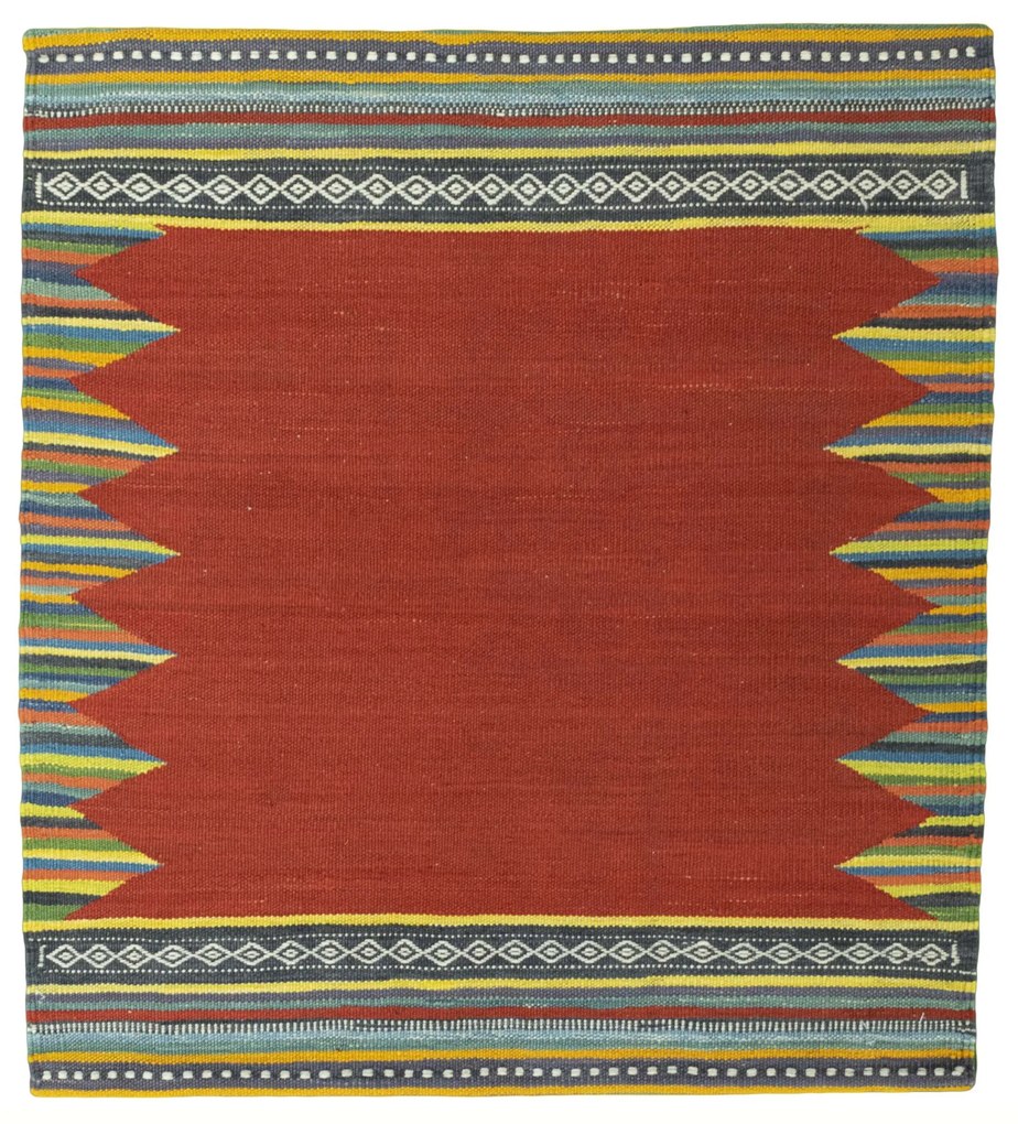 Kilim Tappeto persiano 90x90 Rosso (Iran) Tessuto A Mano