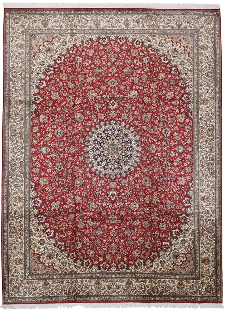 Cashmere Silk Tappeto 250x340 Beige (Indian) Annodato A Mano