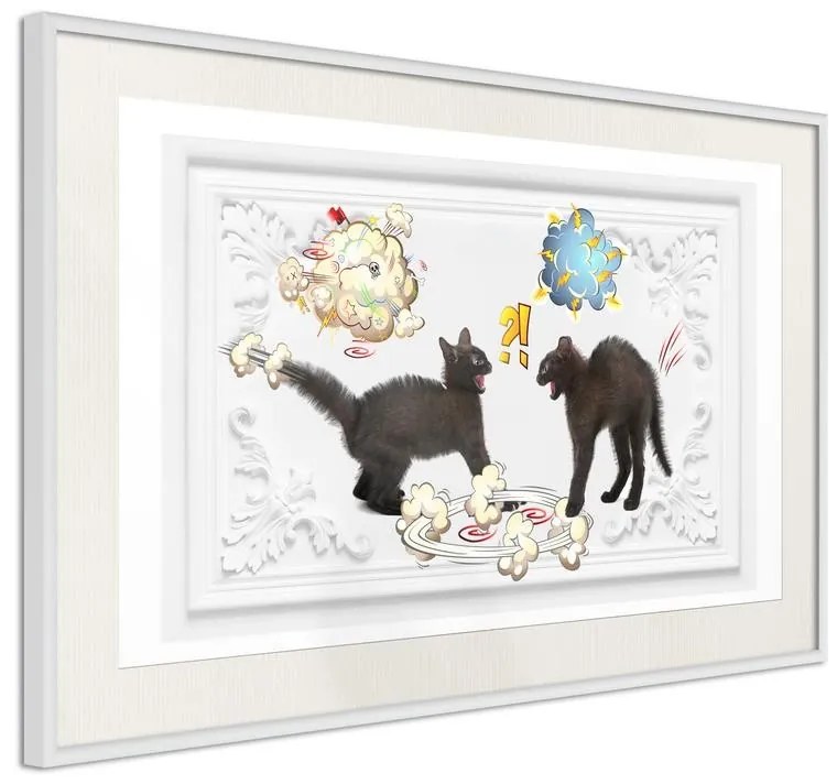 Poster  Cat Fight  Cornice Quadri Cornice d'oro, Larghezza x Altezza Home decor 60x40