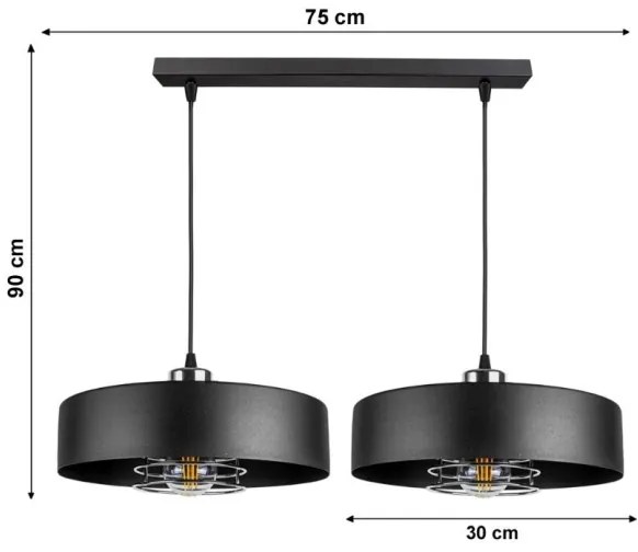 Lampadario a sospensione con filo VEST 2xE27/60W/230V