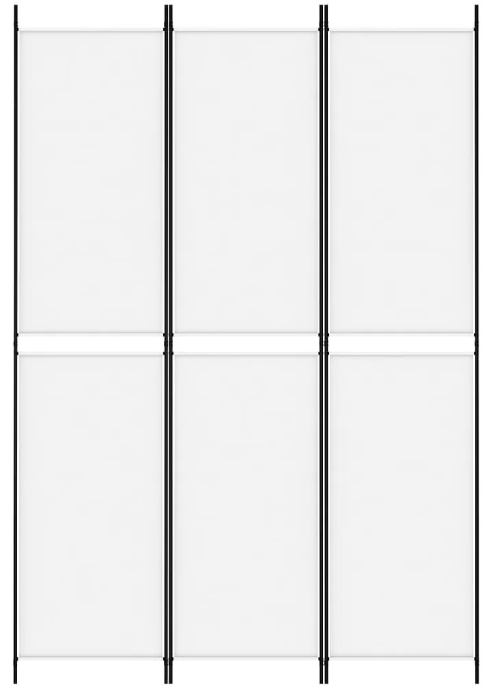 Divisorio a 3 pannelli bianco 150x220 cm in tessuto