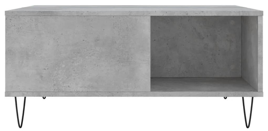 Tavolino salotto grigio cemento 80x80x36,5 cm legno multistrato