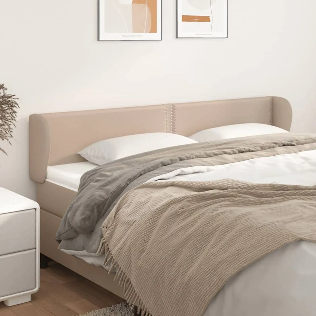 Testiera Ad Orecchio Cappuccino 203x23x78/88 Cm İn Similpelle /