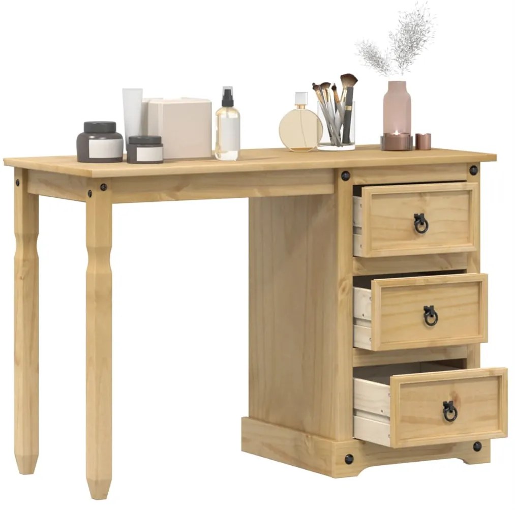 Toeletta Corona 110x47x75 Cm İn Legno Massello Di Pino /