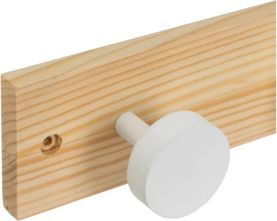 Attaccapanni da parete bianco/di colore naturale in pino massiccio 40 cm Anillos – Casa Selección