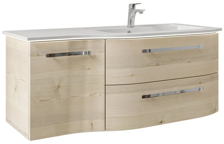 Mobile da bagno sospeso sotto lavabo L 117 x H 48 x P 49.5 cm rovere, 2 cassetti, 1 anta PELIPAL Contea