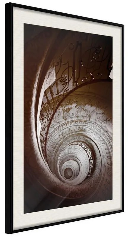 Poster  Winding Staircase  Cornice Quadri Cornice nera con pass-partout, Larghezza x Altezza Home decor 20x30