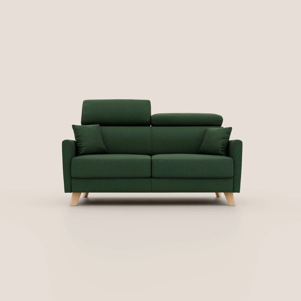 Francy divano letto matrimoniale con poggiatesta regolabili in tessuto impermeabile e smacchiabile T17 verde