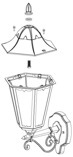 Eglo 93446 - Lampada da parete esterna NAVEDO 1xE27/60W/230V IP44