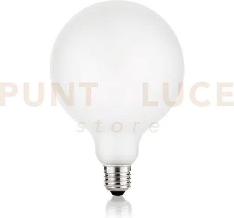 Lampadina attacco e27 in vetro globo satinata 8 w 900 lm 3000 k d125
