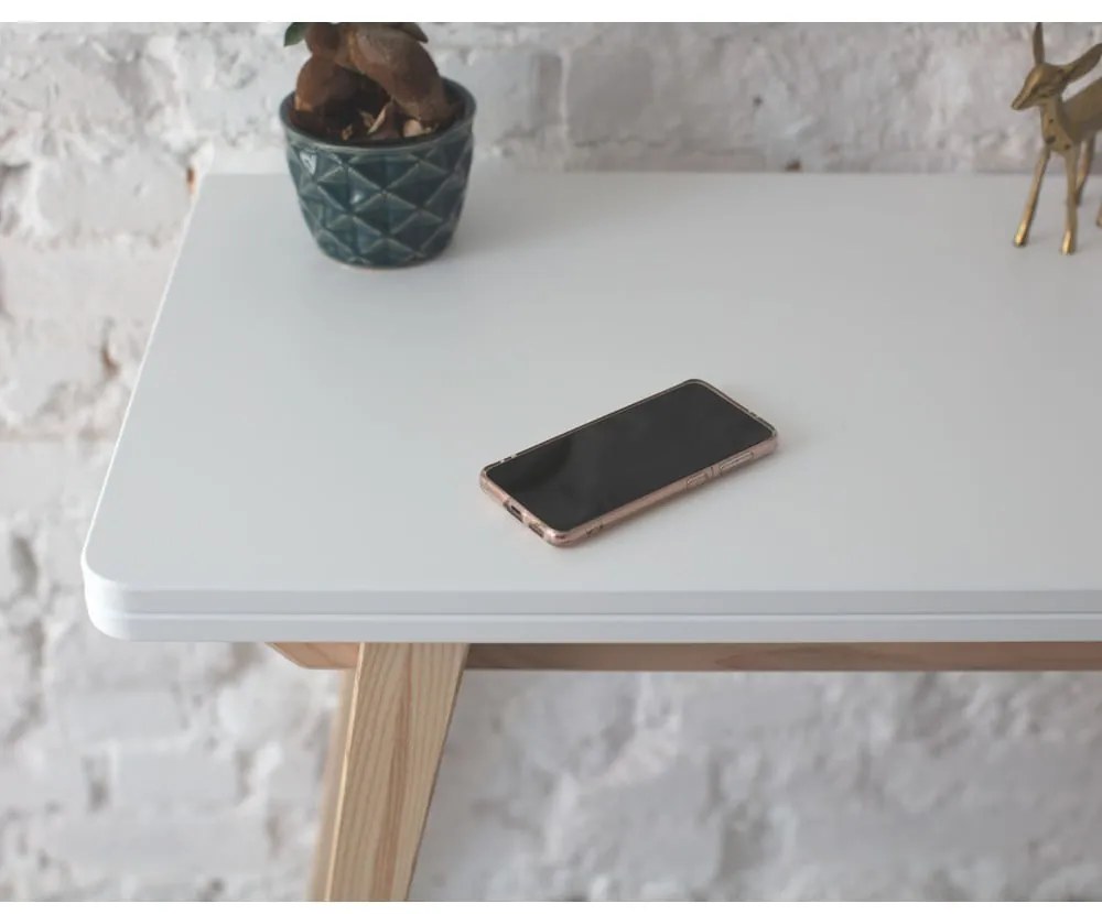 Tavolo da pranzo con piano bianco allungabile con estensione 90x45 cm Envelope – Ragaba