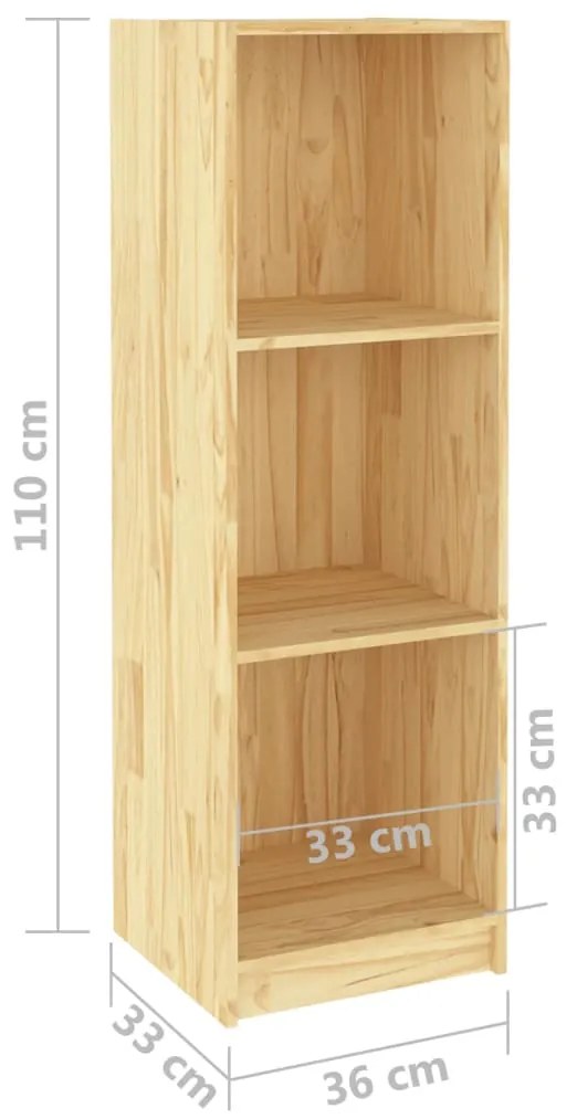 Libreria/Divisorio 36x33x110 cm in Legno Massello di Pino