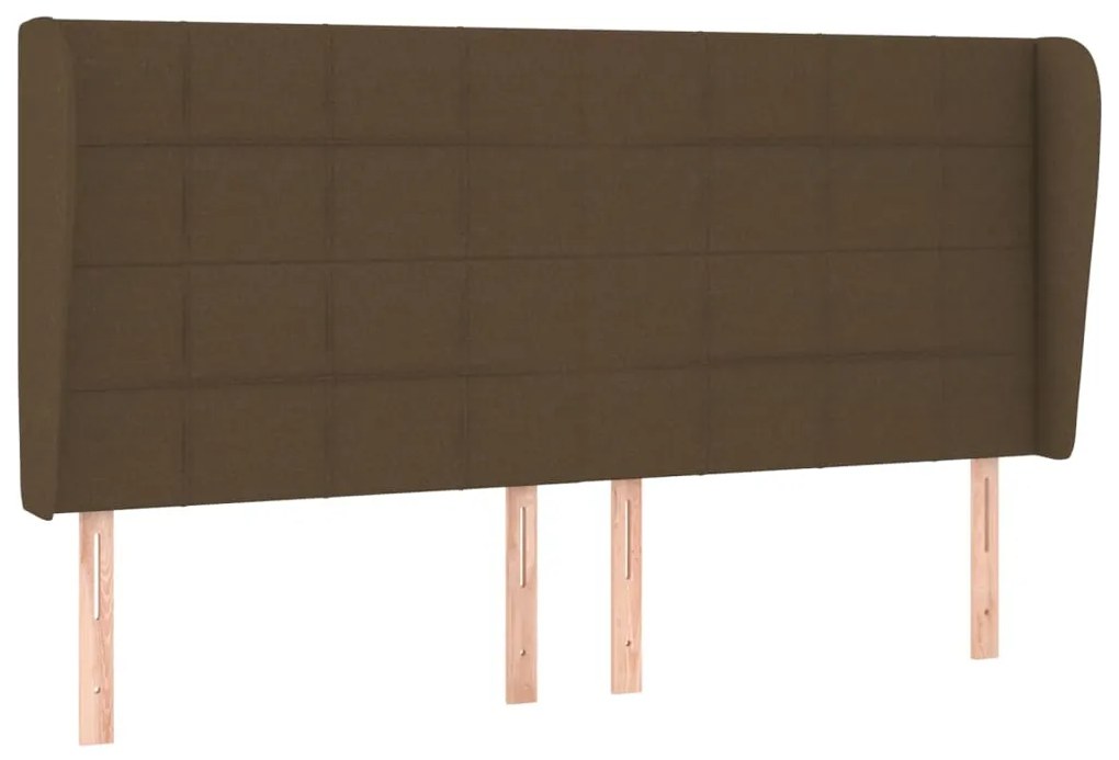 Testiera ad orecchio marrone scuro 183x23x118/128 cm in tessuto