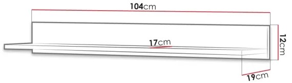Mensola BASIC 12x104 cm marrone