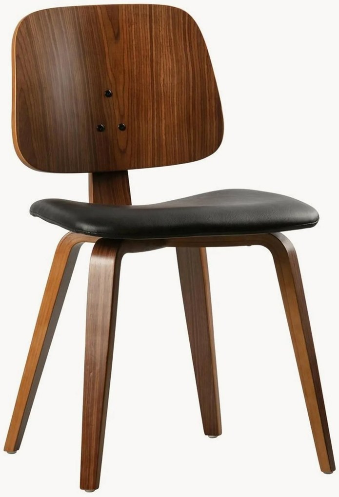 Sedia in legno con seduta in ecopelle Classic