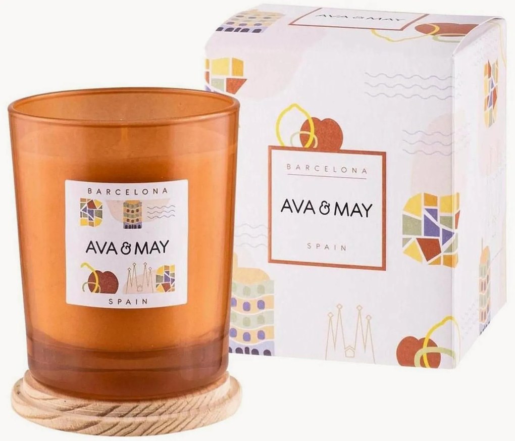 Candela profumata fatta a mano Barcellona (lampone, gelsomino e zucchero candito)