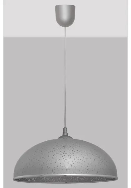 Lampadario su filo CIRCLE 1xE27/15W/230V grigio