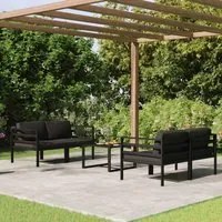 Set Divani da Giardino 5 pz con Cuscini in Alluminio Antracite 3107808