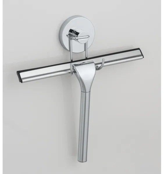 WENKO 20877100-Raschietto VACUUM-LOC RUND STAH 24,5x25 cm acciaio inossidabile/lucido cromo/argento