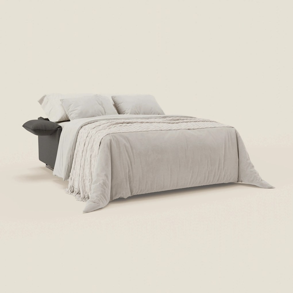 Violetta divano letto materasso H18 cm - poggiatesta reclinabili e braccioli mobili in tessuto impermeabile T13 antracite