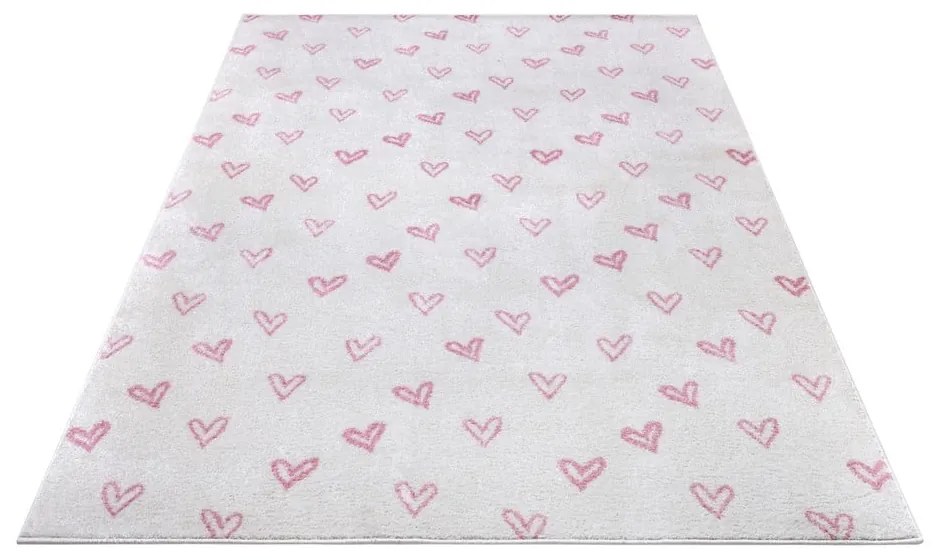 Tappeto per bambini rosa e bianco 120x170 cm Hearts - Hanse Home