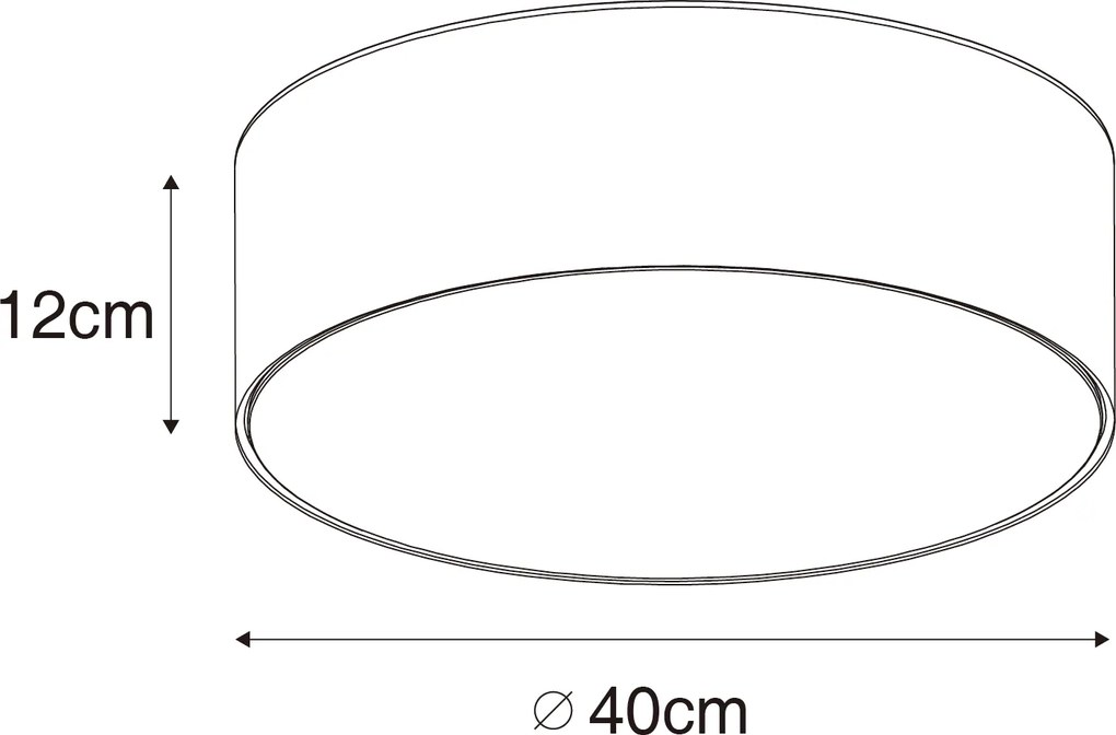 Plafoniera moderna grigia 40 cm con interno dorato - Drum