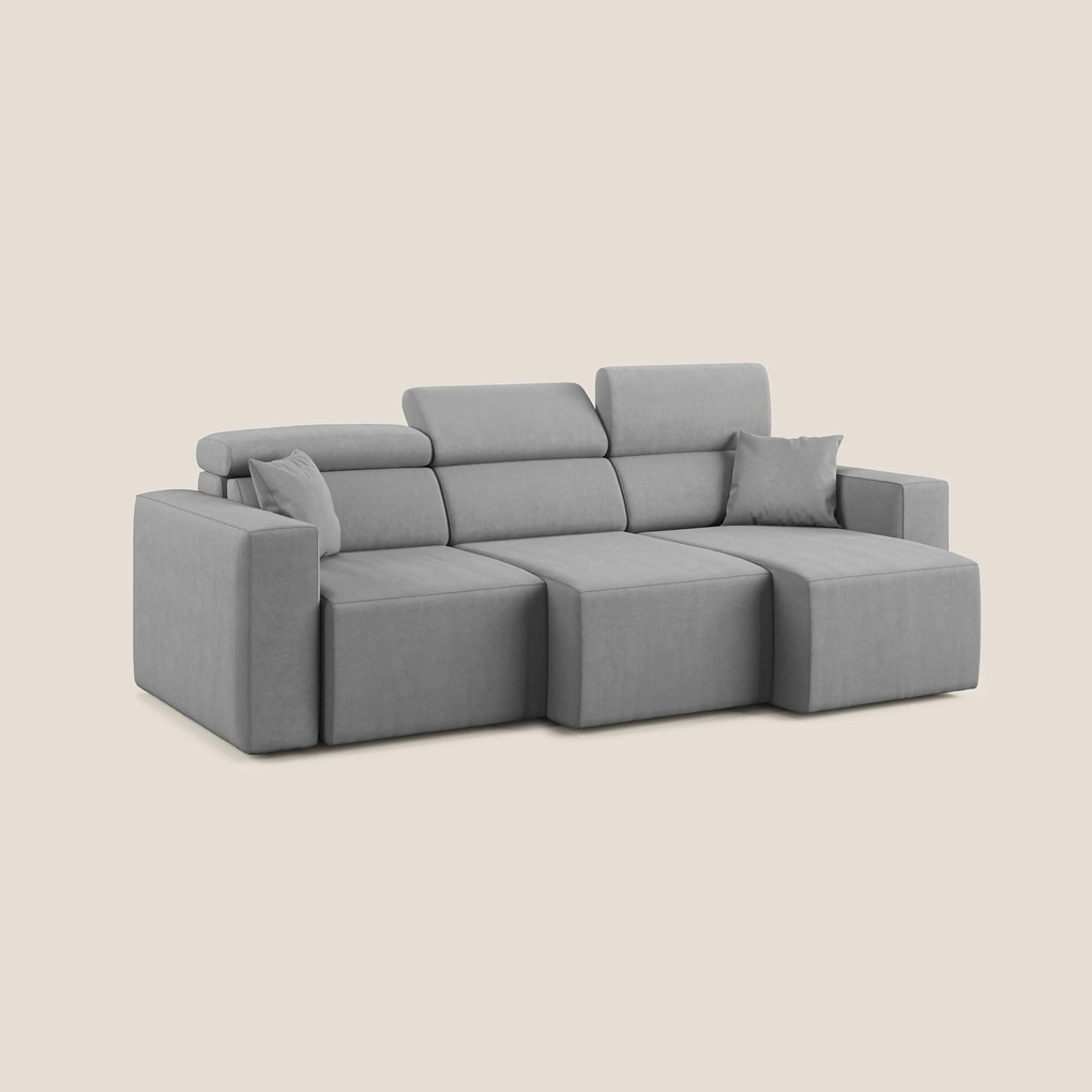 Orwell divano con 3 sedute estraibili in microfibra smacchiabile T11 grigio
