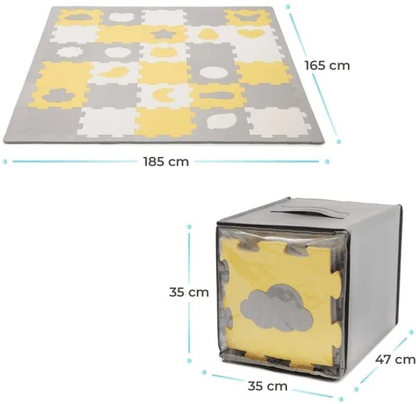 KINDERKRAFT select - Puzzle in schiuma LUNO 30 pezzi grigio/giallo