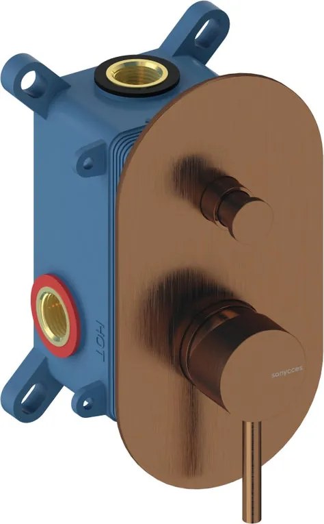 Rubinetto per doccia ad incasso monocomando 2 vie Loop oro rosa SANYCCES
