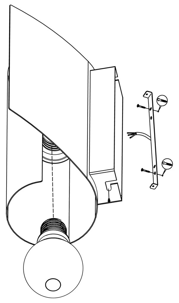 Applique Moderna Falicetto Acciaio Nero 1 Luce E27