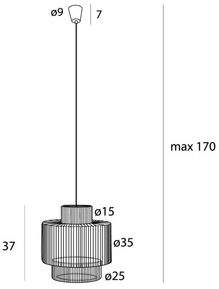 MAXLIGHT P0586 - Lampadario a sospensione con filo LABRIZ 1xE27/15W/230V diametro 35 cm beige